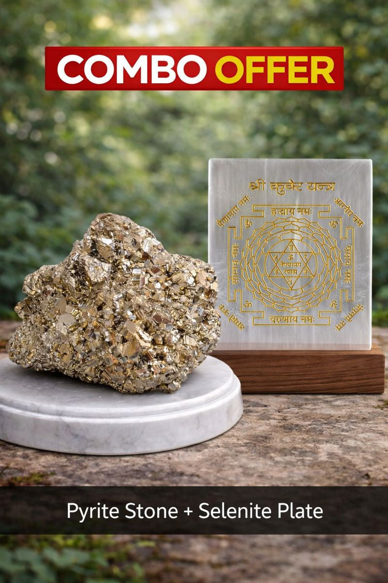 Pyrite Stone + Selenite Plate Combo
