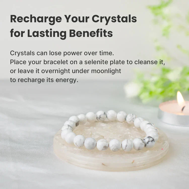 Howlite Bracelet for Creativity & Awareness | Stylish Charm Crystal Bracelet for Men Women Boys and Girls
