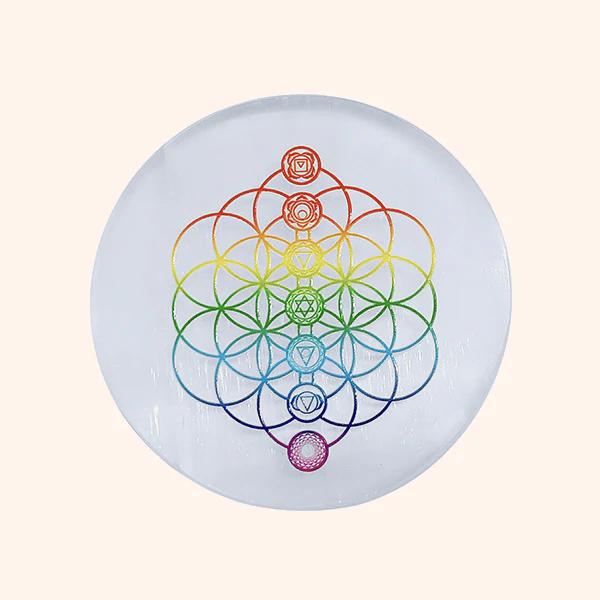 DESIGNER SELENITE CHARGING PLATE 3 INCH