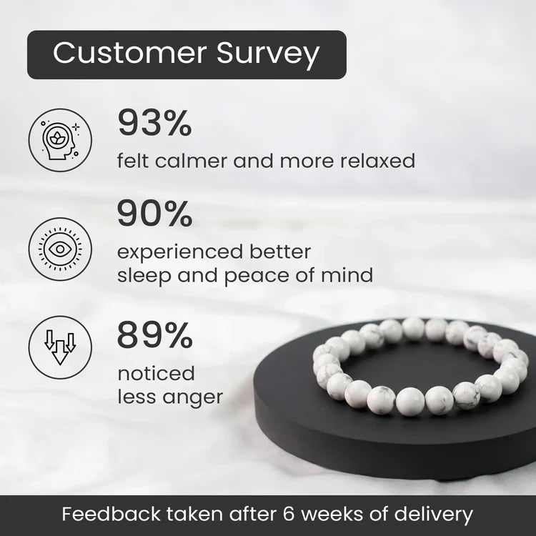 Howlite Bracelet for Creativity & Awareness | Stylish Charm Crystal Bracelet for Men Women Boys and Girls