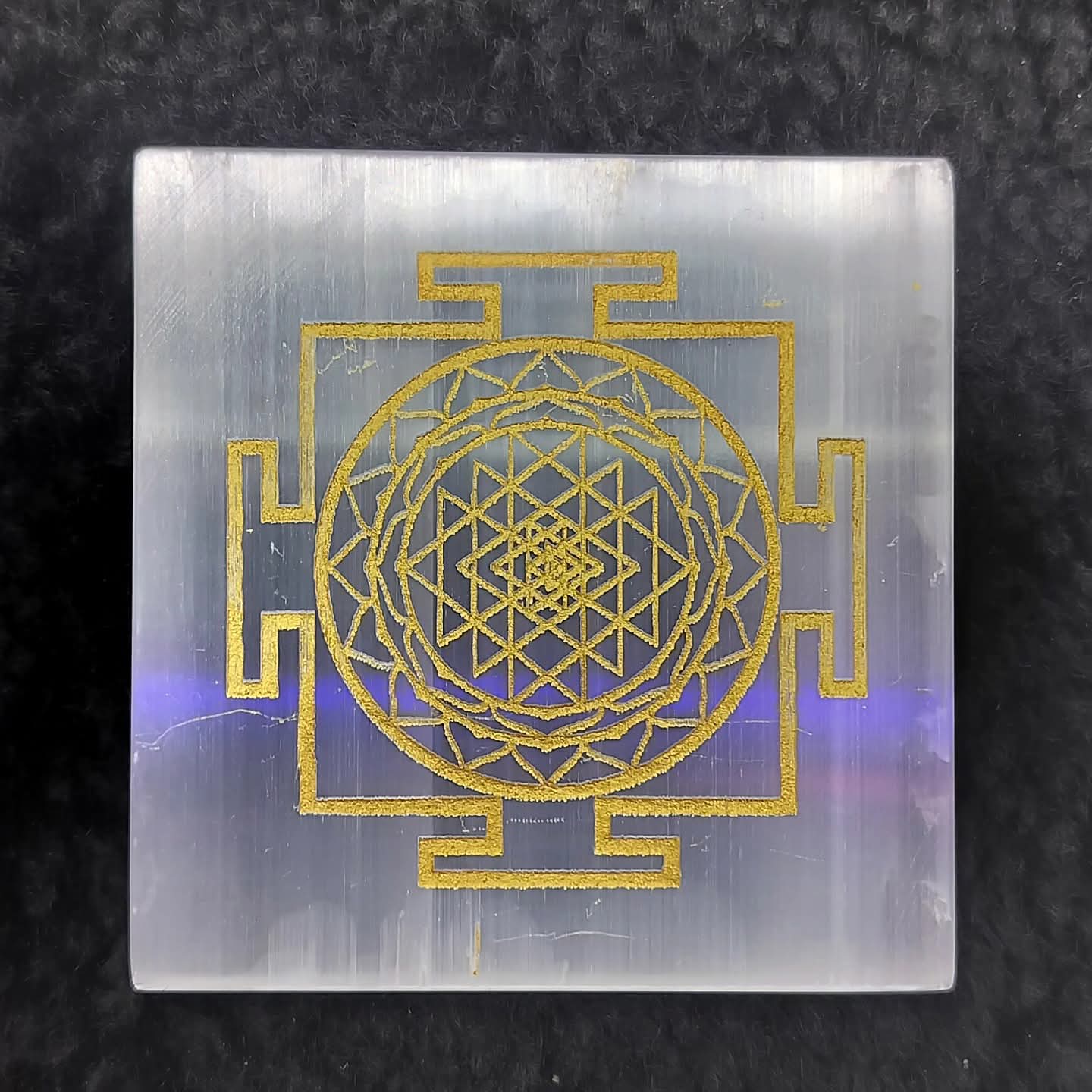 Selenite Shree Yantra Plate 3 inch