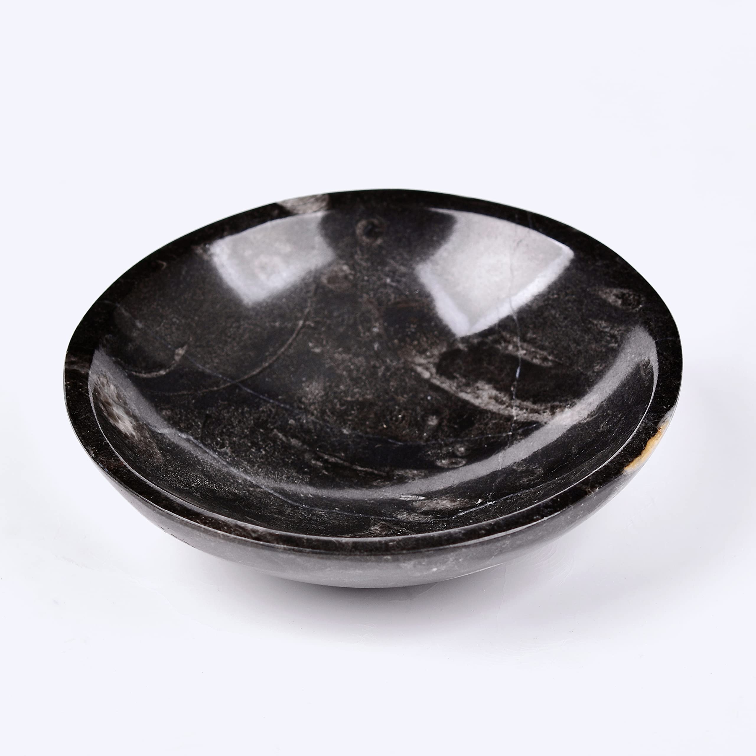 Orthoceras Bowl - Certified Orthoceras Fossil Kuber Bowl with Certificate for Prosperity, Wealth and Success (Kuber Bowl)