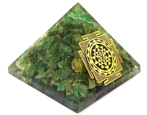 Green Mica Shree Yantra Plate Vastu Correction Orgone Pyramid