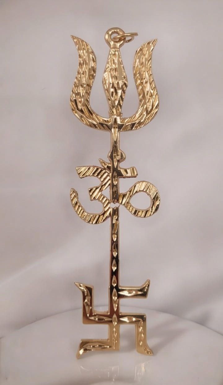 Brass-Om-Swastik-Trishul-Trishakti-Yantra-for-Entrance-Vastu