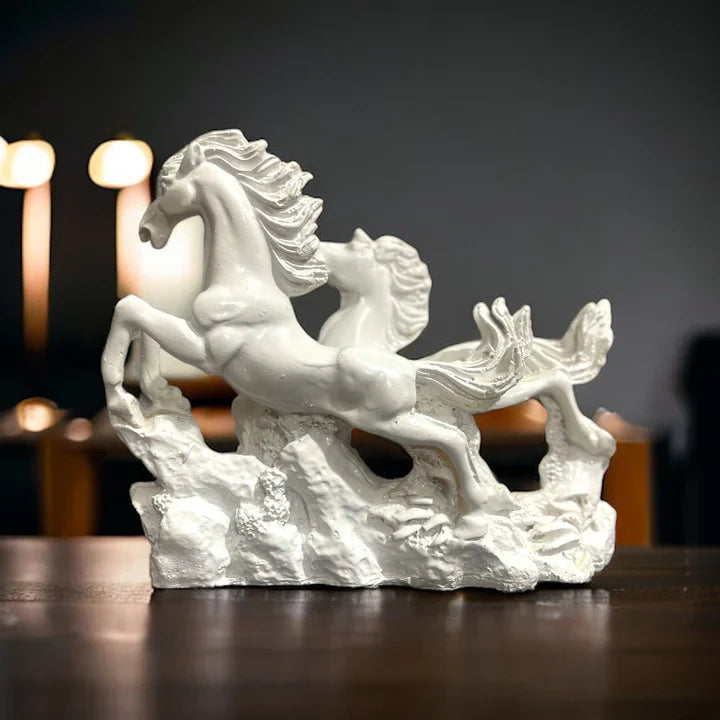 White Running Horses for Feng Shui and Vastu for Positive Energy