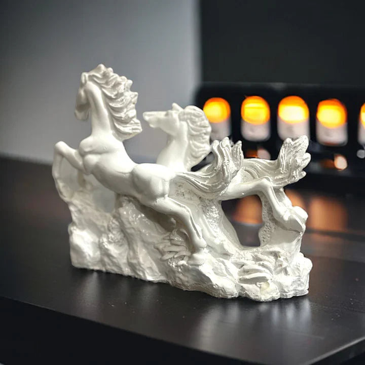 White Running Horses for Feng Shui and Vastu for Positive Energy