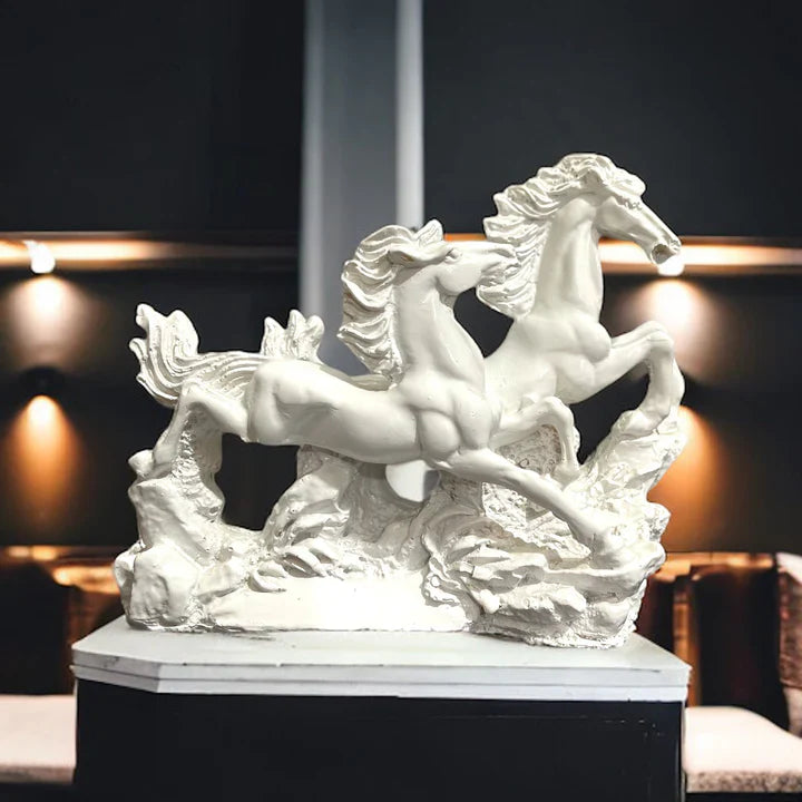 White Running Horses for Feng Shui and Vastu for Positive Energy