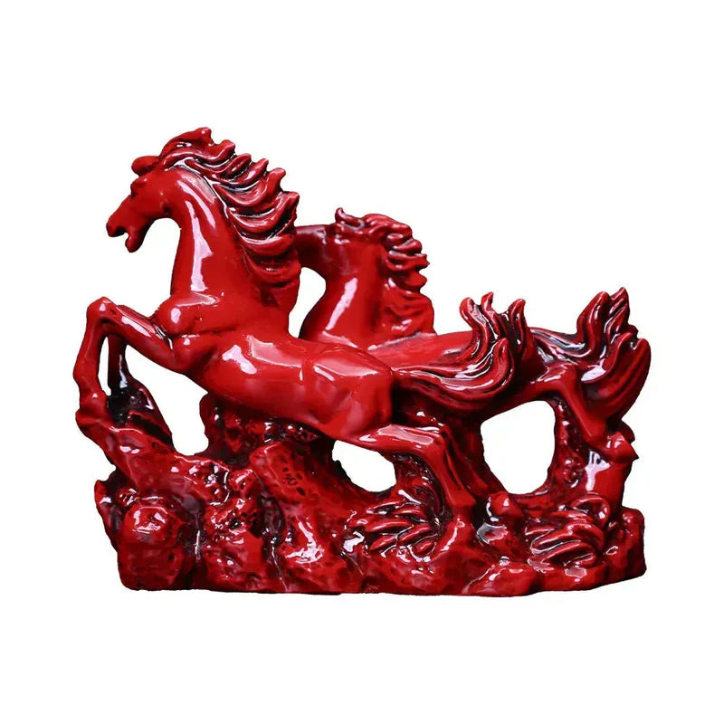 Fengshui Vastu Three Red Running Horses for Victory, Positive Energy, Good Luck, Business Growth