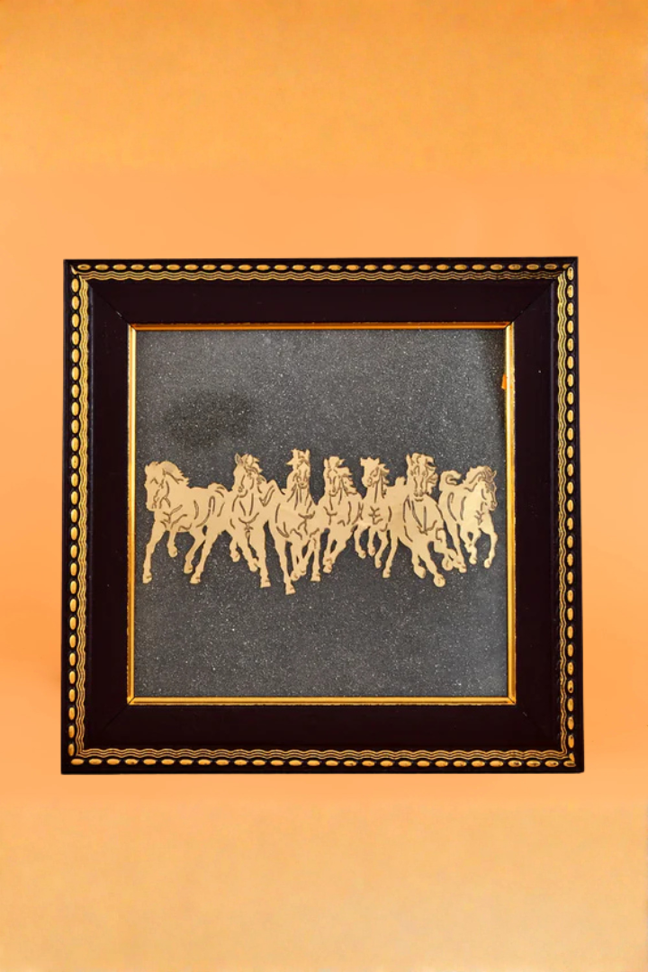 7 Horses on Pyrite  (Framed)