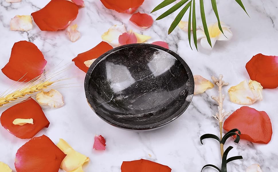 Orthoceras Bowl - Certified Orthoceras Fossil Kuber Bowl with Certificate for Prosperity, Wealth and Success (Kuber Bowl)