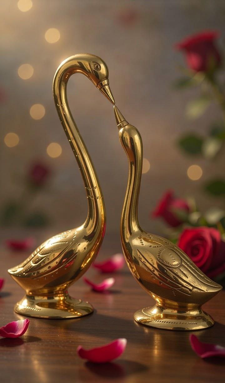 Brass Swan Pair