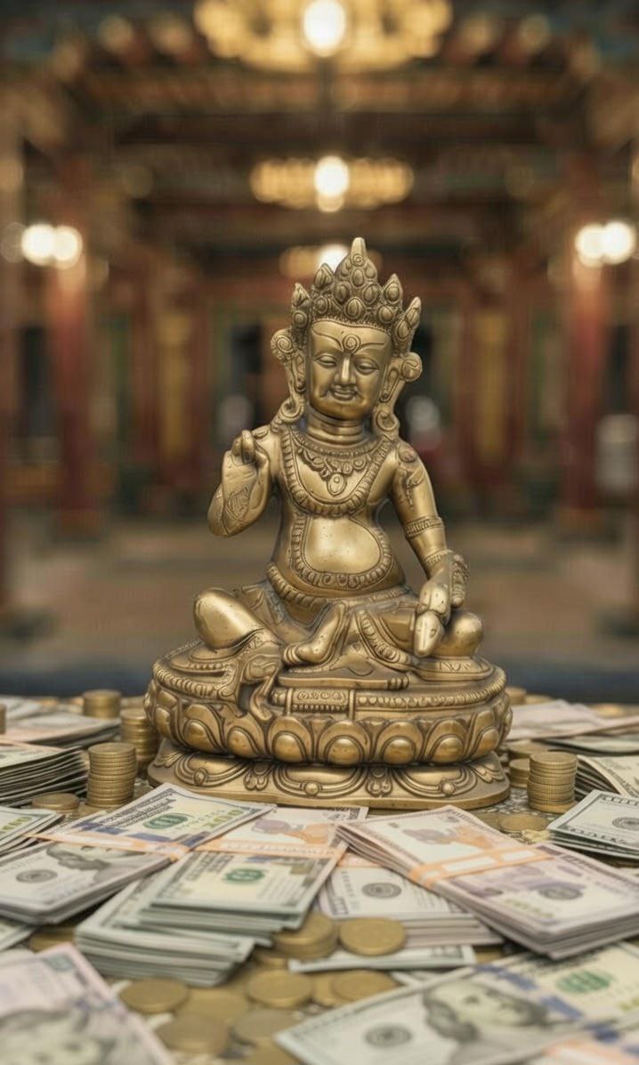 Big Brass Dhan Kuber Ji 7 Inch