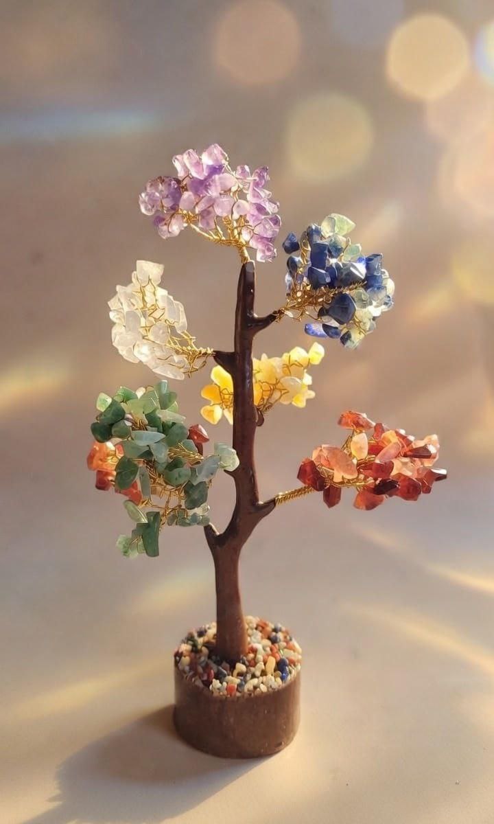 seven chakra bonsai tree Seven Chakra Tree 300 Beads || Tree for Energy Balancing, Meditation, – Authentic Vastu