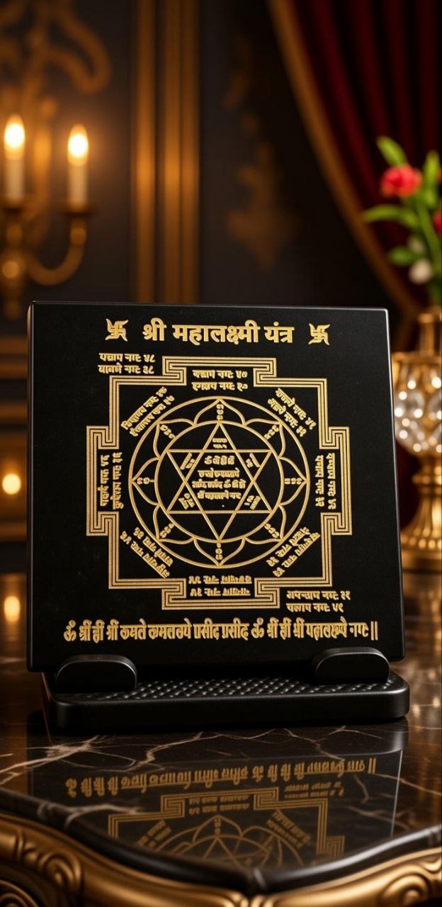 Black Obsidian Plate (Mahalakshmi Yantra)