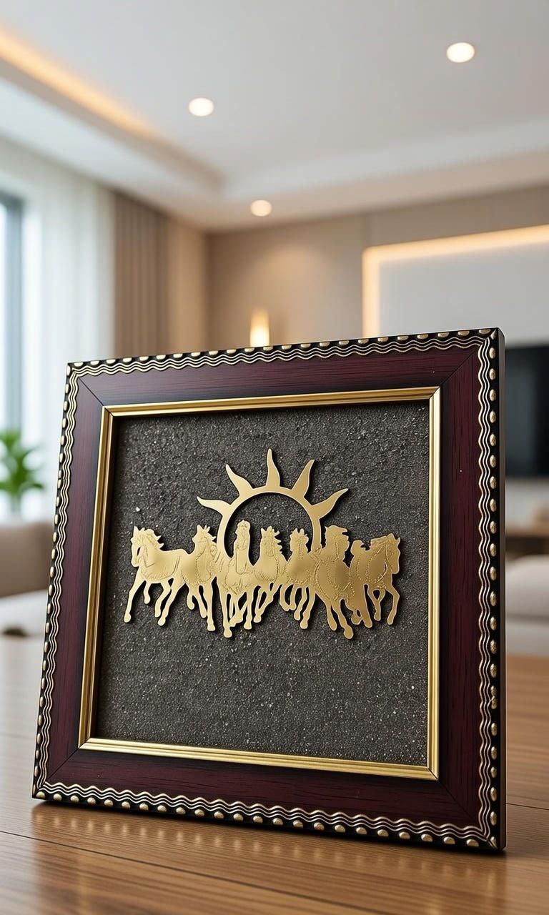 7 Horses on Pyrite  (Framed)