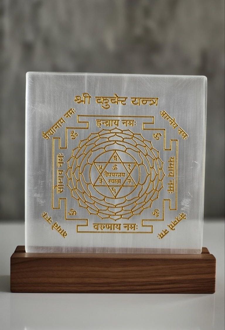 3 inch kuber yantra Selenite plate