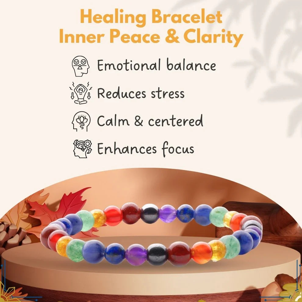 Original 7 Chakra Protection Bracelet for Men & Women [Natural stones]
