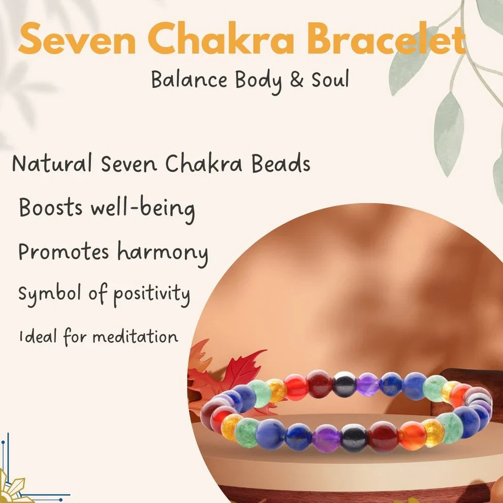 Original 7 Chakra Protection Bracelet for Men & Women [Natural stones]