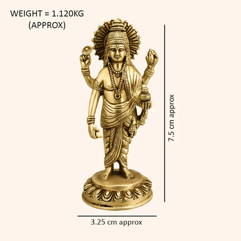 Brass Lord Dhanvantari Statue for Vastu Remedies for Home